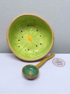Kiwi fruit Ceramic Bowl & Spoon Target Bullseye Playground Spring 2026, New